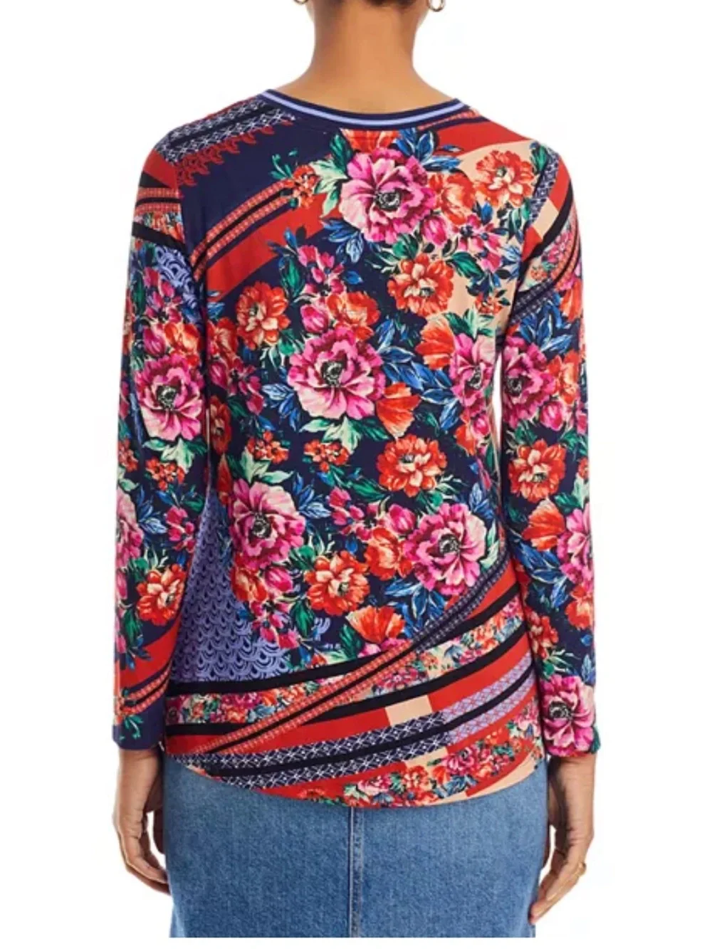 Johnny Was The Janie Long Sleeve V Neck Tee XS